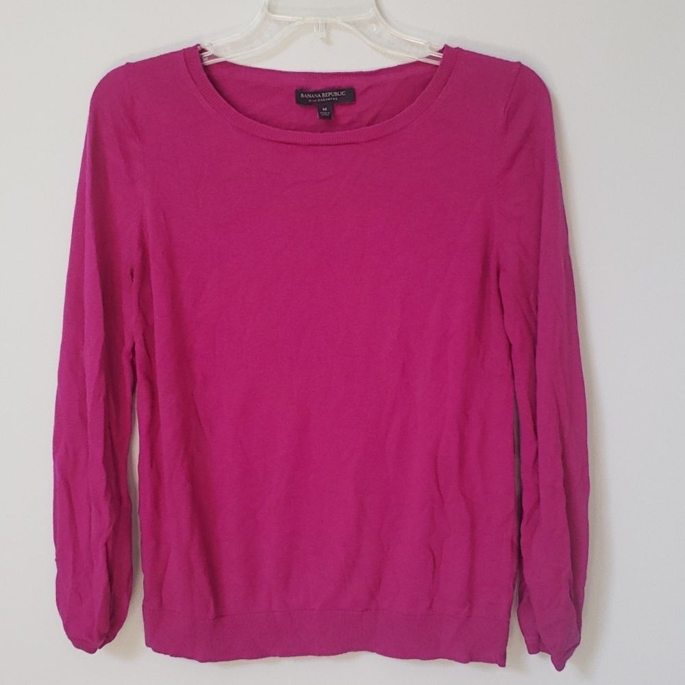 Banana Republic Sweater Womens M Scoop Round Neck Elegant Silk Cashmere Knit